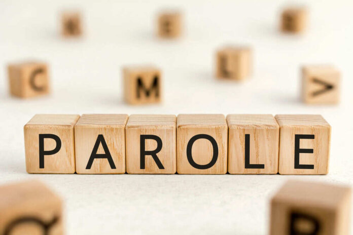 Wooden blocks spelling the word parole