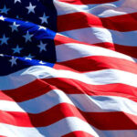 USA flag waving in the wind