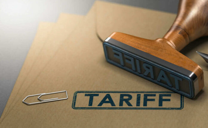 Folders with the word tariff stamped