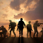 TRUMP DOUBLES DOWN: Ground Troops Possible Silhouetted soldiers against a dramatic sunset sky.