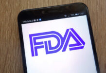 Close-up of a smartphone displaying the FDA logo
