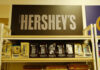 Display of Hershey's chocolate products on a store shelf