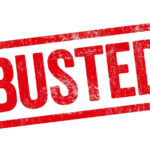 Red Busted stamp on white background