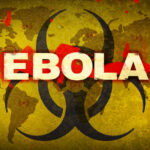 Ebola Scare: Americans Exposed! Biohazard symbol over world map referencing Ebola