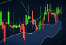 Fragile Economy Teeters — Are We on Edge? Close-up of a candlestick chart displaying stock market data