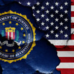 FBI Sting Stops White House Attack? FBI seal superimposed on cracked American flag.