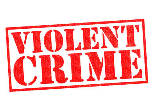 Violent,Crime,Red,Rubber,Stamp,Over,A,White,Background. Red stamp with the words VIOLENT CRIME