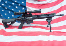 Supreme Showdown Over America’s Rifle U.S. Supreme Court building with American flag.