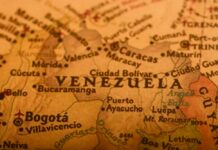 Death Toll Mystery Grips Venezuela Close-up of a map highlighting Venezuela and surrounding regions