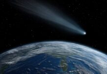 Webb Snags Baby Saturn—Finally A comet streaking through space above Earth