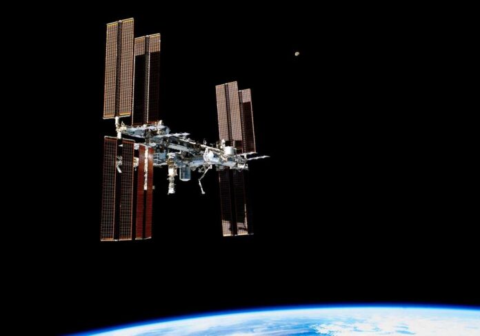 This,Picture,Of,The,International,Space,Station,Was,Photographed,From International Space Station orbiting above Earth