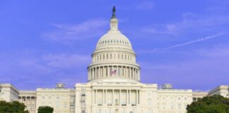 United States Capitol building with dome and steps