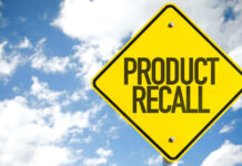 Shampoo Recall Sparks Hospital Fears Yellow product recall sign against cloudy sky