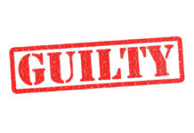 GUILTY: BOMBSHELL at Fauci’s Shop Red stamp with the word guilty inside