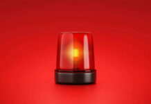 Shocker: Bones At Boulder Beach Red emergency light on red background