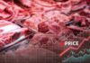 Beef Shortage SLAMS Consumers, Meat Industry Meat display with price trend graph overlay
