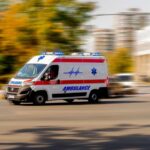 HORRIFYING VIDEO: Glacial Burst Wipes Out Thousands Ambulance van with flashing lights speeding through a city street