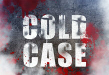Cold Case Murder Shocker: Mastermind Nailed Cold Case text with red splatters and smoke.