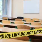 Middle School Violence: Teacher Gunned Down Empty classroom blocked by police tape