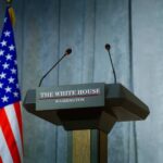 Congressman Vanishes 117 Days — Then THIS Press podium with the White House sign and an American flag in the background