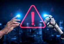 AI Boss: Hit the Brakes Befote THIS Happens Person holding tablet with AI hologram display