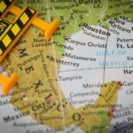 REPORT: Cartel Narco Fighters Hunt Drone Tactics A caution sign placed on a map highlighting Mexico and the Gulf of Mexico